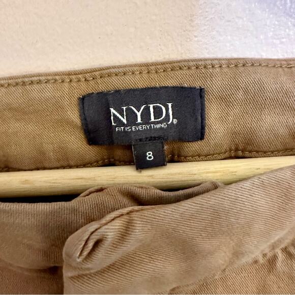 NYDJ Women's Khaki Cropped Straight Leg Pants 8 - Picture 5 of 11
